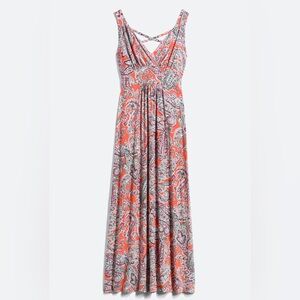 NWT Loveappella Coral Paisley Maxi Dress